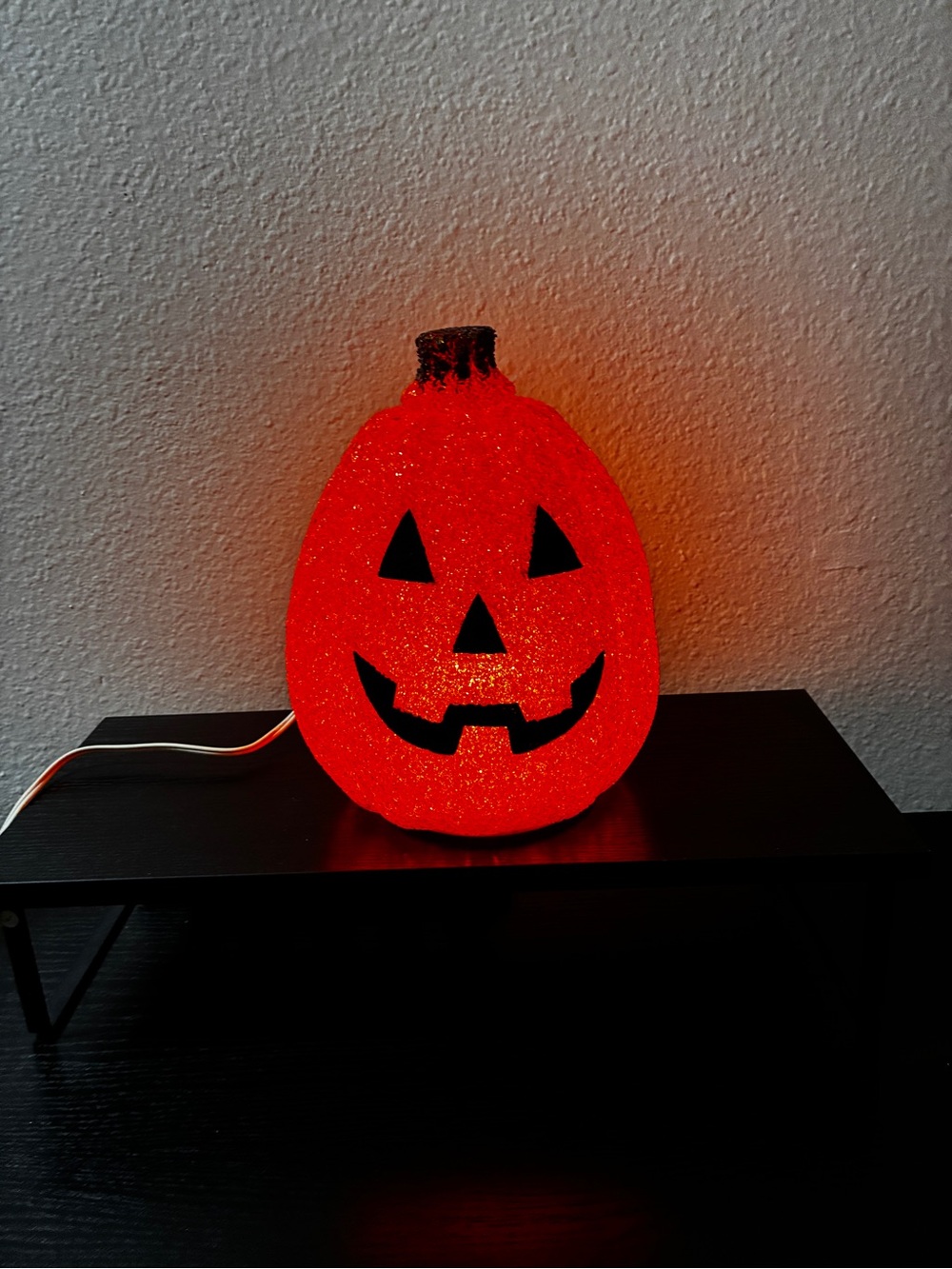 Seasons Melted Plastic Popcorn Pumpkin Light Up Jack O Lantern Halloween Decor